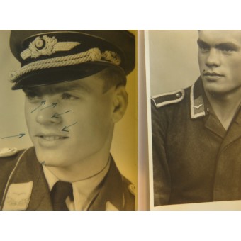 6 valokuvan sarja, luftwaffe -luutnantti, lentävä henkilöstö. Espenlaub militaria